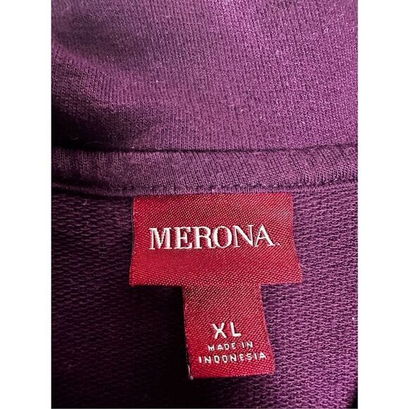 Merona Shawl Collar Sweater Women Size XL Purple Knit Cotton Blend 1 Button - Picture 9 of 10